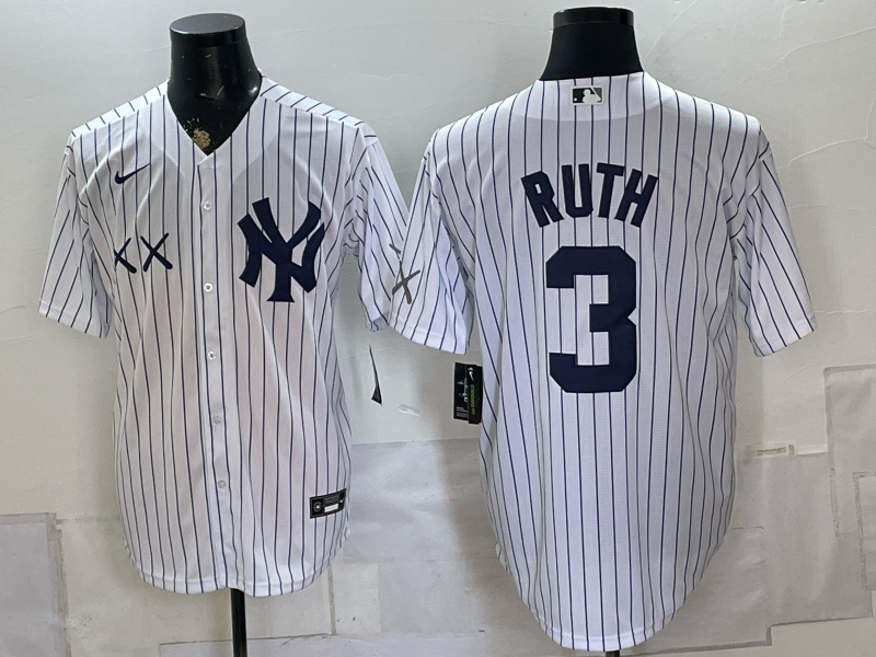 Men 2026 New York Yankees #3 Ruth white Nike MLB Jersey 080501->new york yankees->MLB Jersey